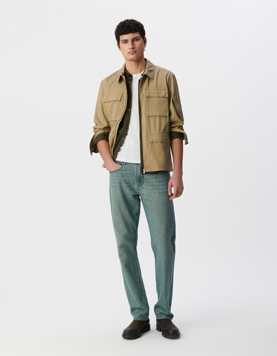 Veste saharienne beige zippée cinq poches Homme - IKKS