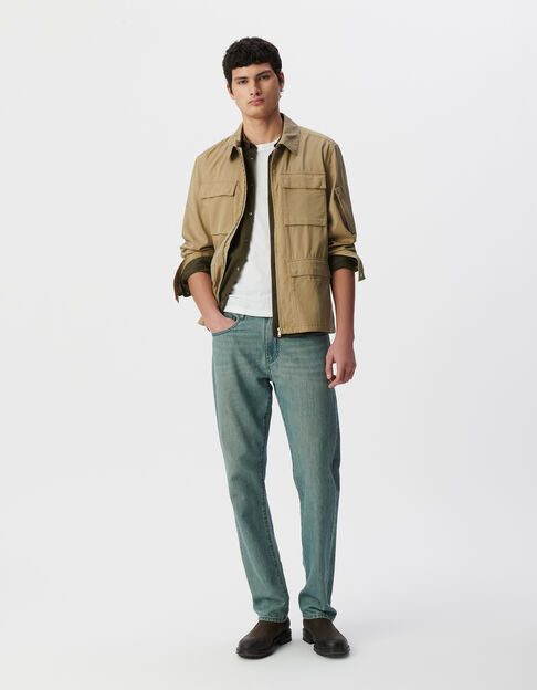 Men’s beige five-pocket zipped safari jacket - IKKS