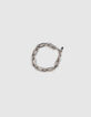 Bracelet argenté en grosse maille femme-1