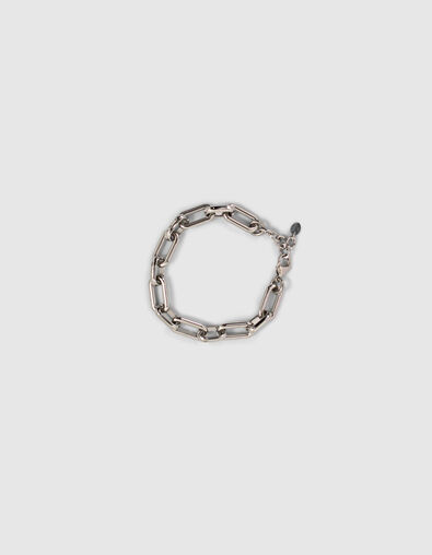 Bracelet argenté en grosse maille femme - IKKS