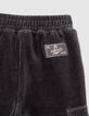 Pantalon de jogging gris maille velours côtelé garçon-5