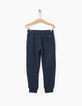 Pantalon molleton bleu orage garçon-3