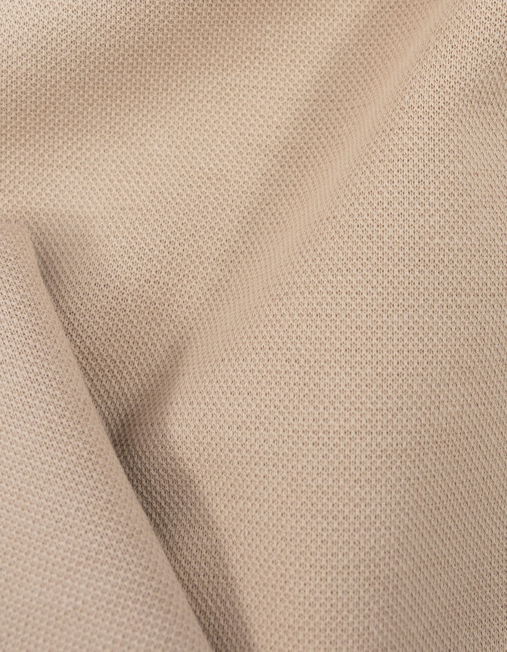 Cardigan beige zippé molleton piqué garçon-8