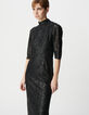 Dames midi-jurk van zwart gecoat kant-3