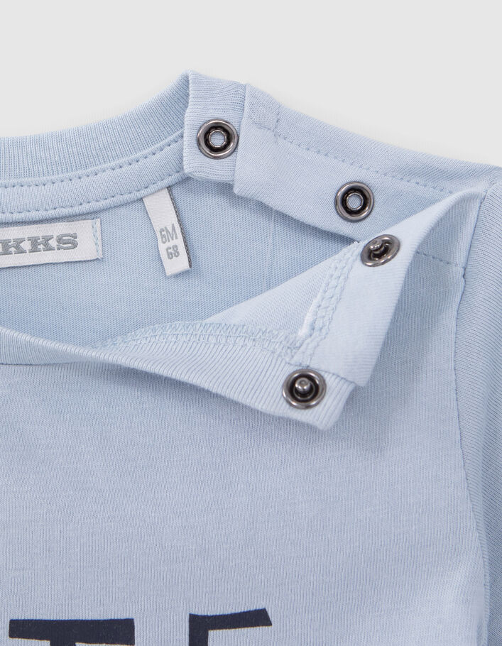 Ensemble Bébé Garçon IKKS 18 Mois - T-shirt Et Pantalon à Carreaux Bleu - Occasion Très Bon état
