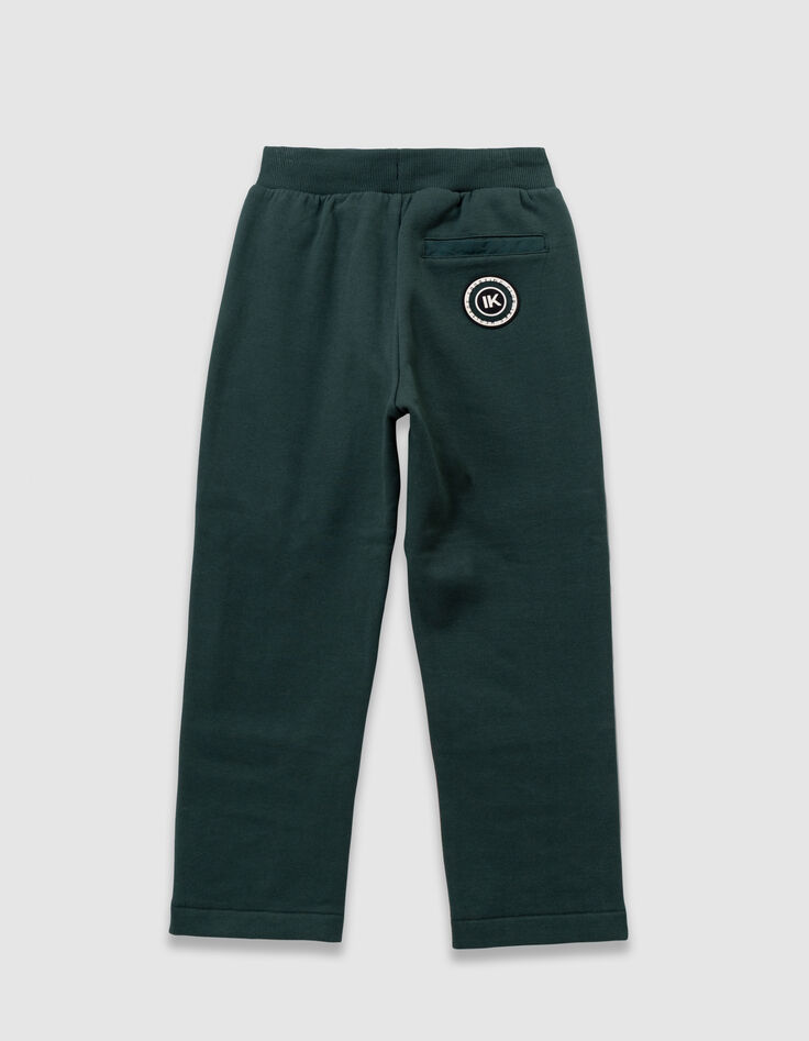 Jogging verde bolsillo bimaterial niño-6