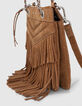 Sac pochette 1440 Reporter en cuir velours sable Femme-3