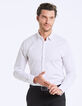 Chemise slim blanc cassé mini bicolore Homme-3