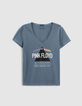 Blaues Damen-T-Shirt mit Albummotiv IKKS – PINK FLOYD-5