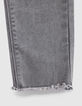Graue SLIM-Mädchenjeans mit asymmetrischem Reißverschluss-5