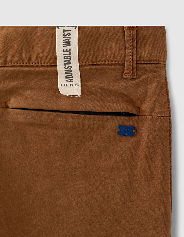 Boys’ dark brown chinos with braid waistband-4