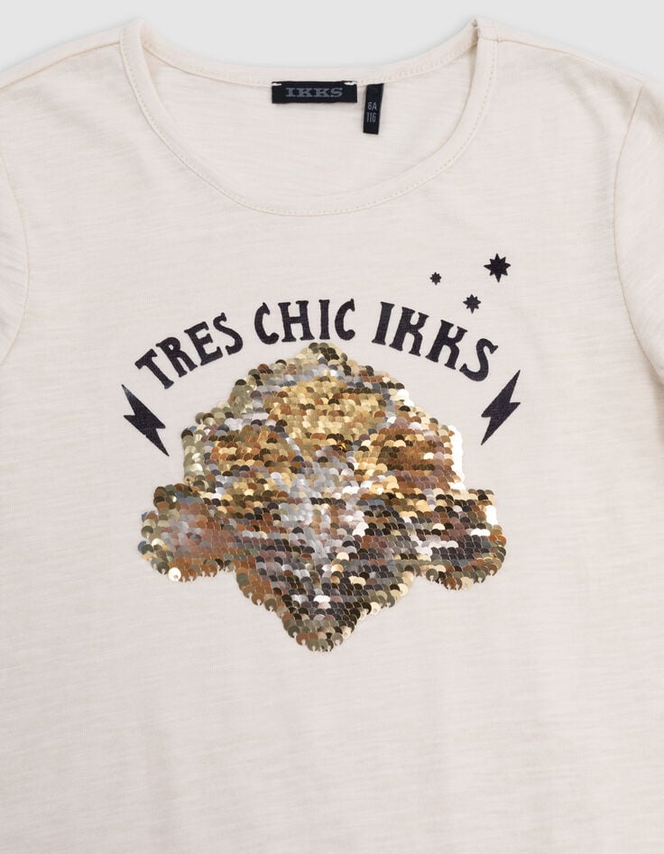 Camiseta crudo art déco lentejuelas reversibles niña-7
