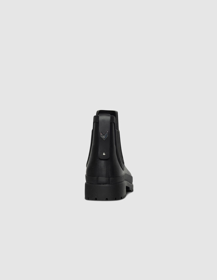 Schwarze Chelsea-Damengummistiefel Profilsohle-3