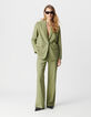 Veste de costume verte lin et coton Femme-1