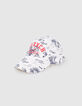 Casquette écrue imprimé toile de Jouy fille-1