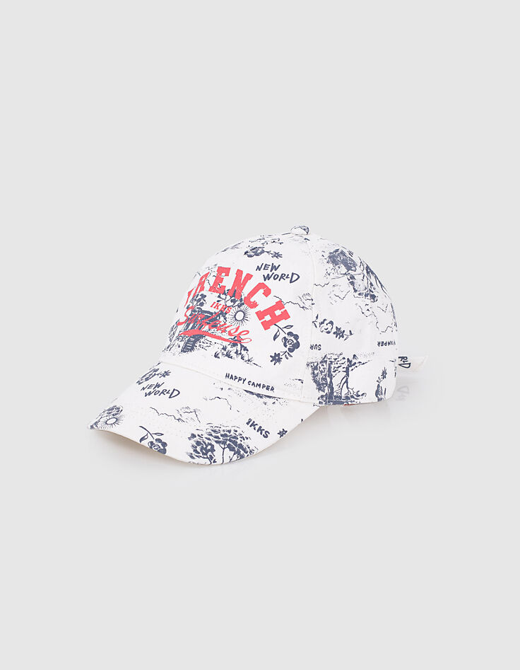 Casquette écrue imprimé toile de Jouy fille-1
