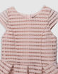 Pink skater dress with openwork lace stripes for girl-2