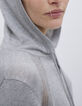 Women’s grey glittery knit hooded cardigan-4