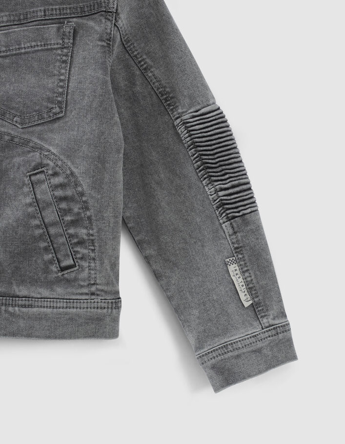 Graue Jungenjeansjacke mit abnehmbarer Kapuze - IKKS