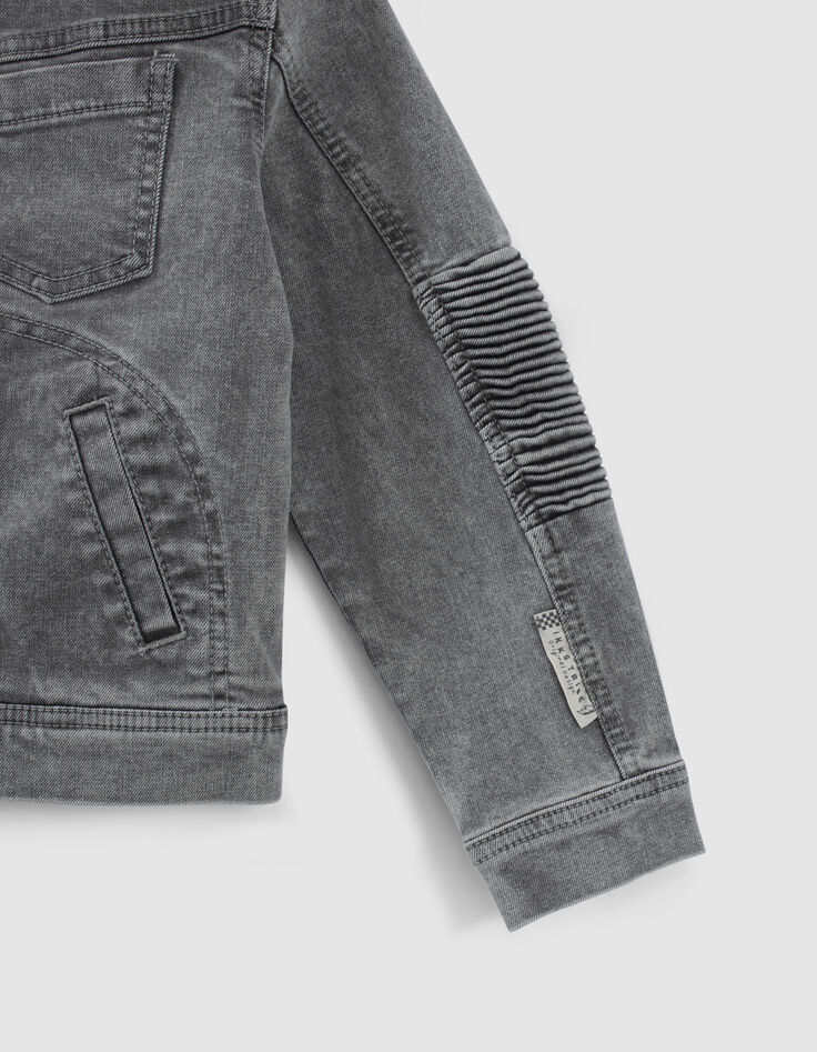Chaqueta vaquera gris capucha extra&iacute;ble ni&ntilde;o-4