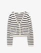 Cardigan marinière tricot marine et blanc Femme-5