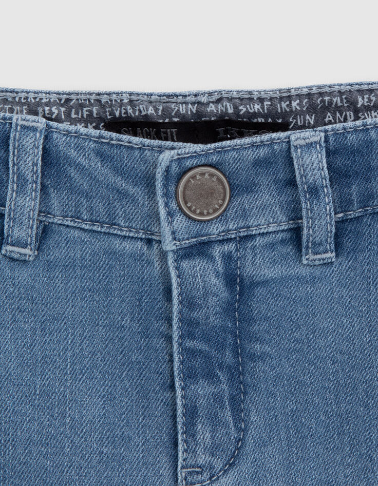 Boys’ blue STRAIGHT jeans with piped pockets-6