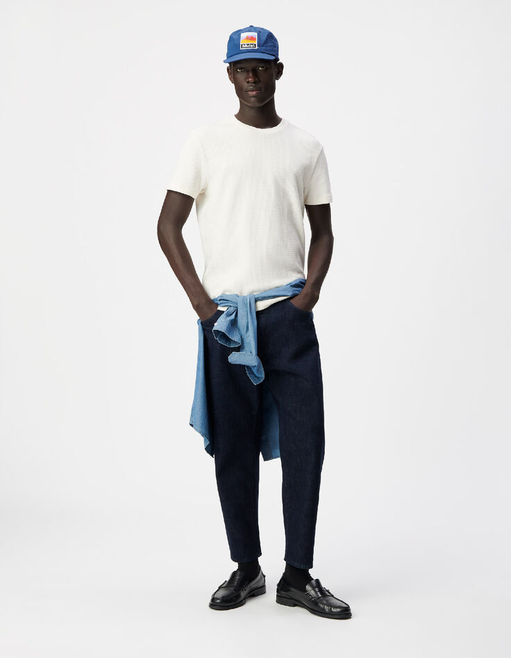 Ecru T-Shirt Bio-Baumwolle mit Pr&auml;gung-2