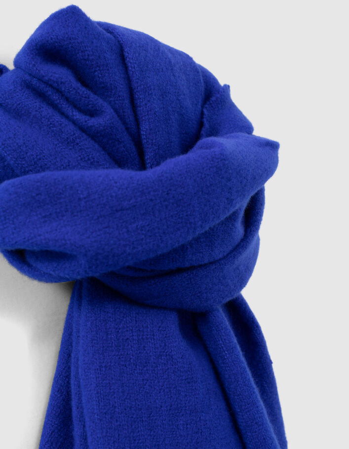 Echarpe bleu électrique lainage avec print contrasté fille  - IKKS