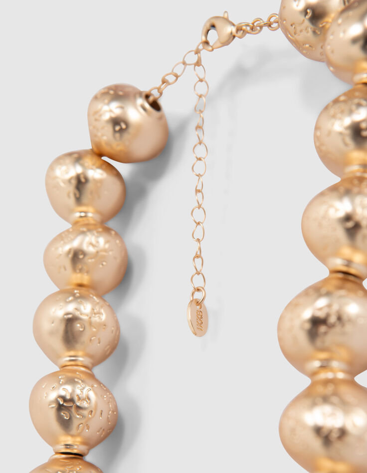 Pure Edition - Collar cuentas doradas oversize-3