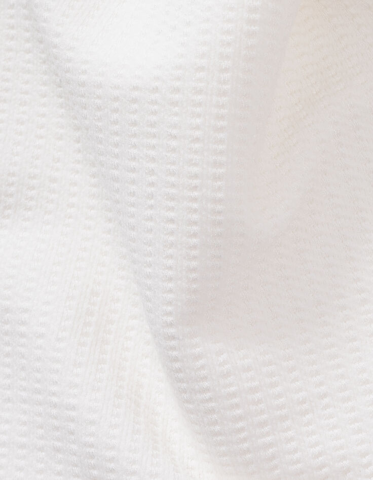 T-shirt blanc maille nid d'abeille fille-8
