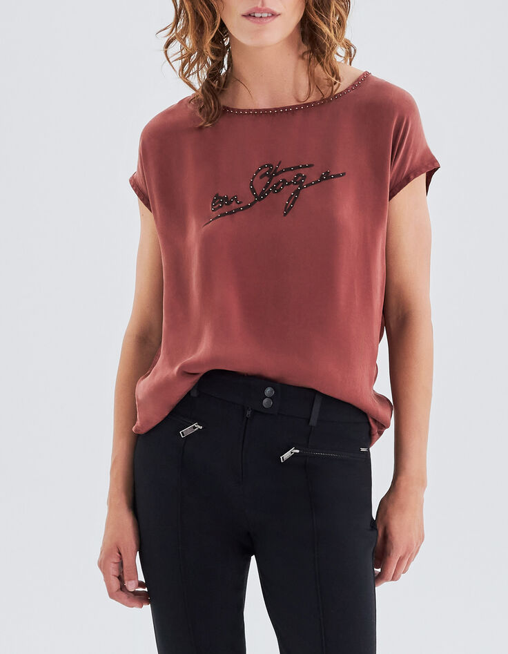 Top tomette décor perles Femme-1
