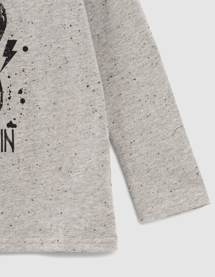 Graues Jungenshirt mit Totenkopfmotiv mit Gitarre-5