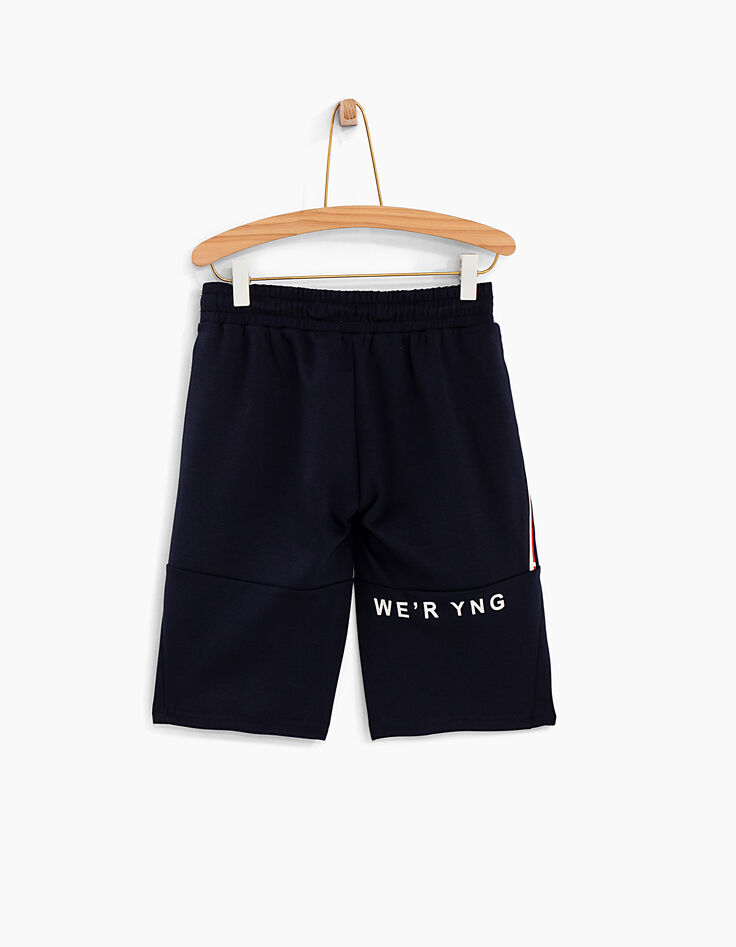 Bermuda navy à poche zippé côté garçon -4 Bermuda navy à poche zippé côté garçon -4