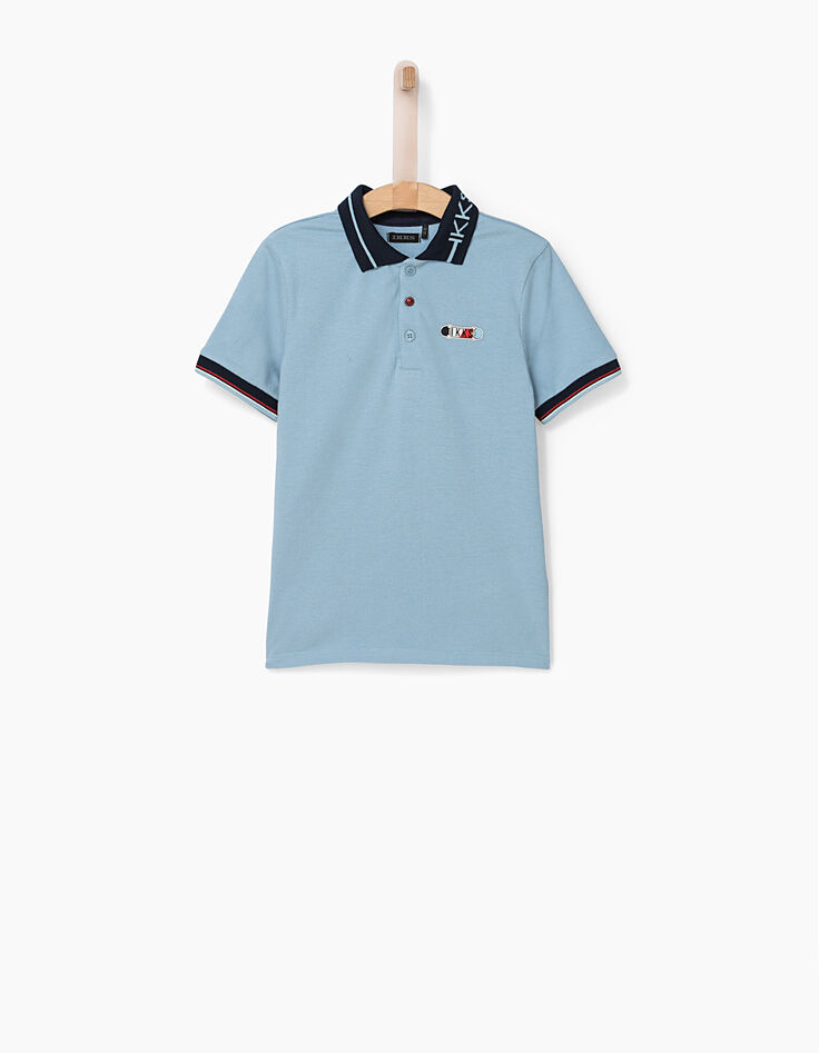 Polo azul cielo espalda bordada niño -2 Polo azul cielo espalda bordada niño -2