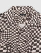 Camisa beige Ecovero&trade; damero negro-3