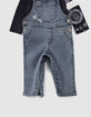 Conjunto peto vaquero y camiseta bebé niño-5