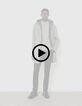 Manteau gris parementure amovible &agrave; capuche Homme-10
