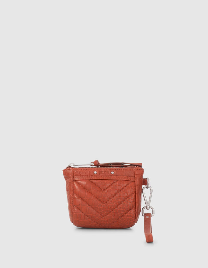 Women’s orange croc-embossed leather 1440 Toy mini case-1