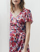 Gedrapeerde voile jurk met flashy bloemenprint dames-2