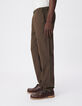 Heren kaki katoenen en linnen chino broek-5