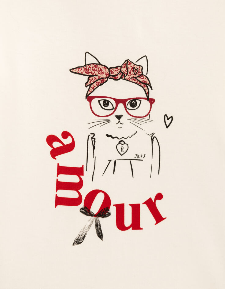 Camiseta visual de niña con bufanda y gafas-4 Camiseta visual de niña con bufanda y gafas-4