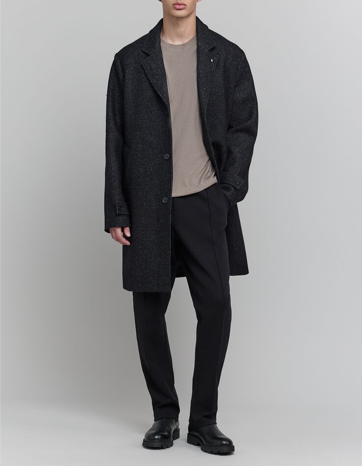 Jogpant noir molleton coutures devant Homme-5