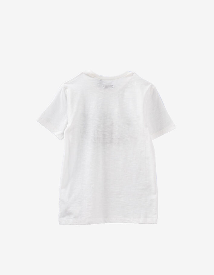 Optisch wit T-shirt opdruk auto biokatoen jongens  - IKKS