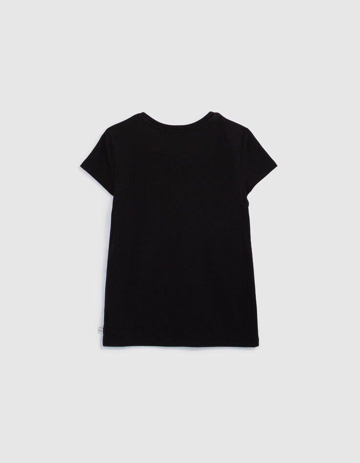 Zwart T-shirt draakopdruk meisjes-3
