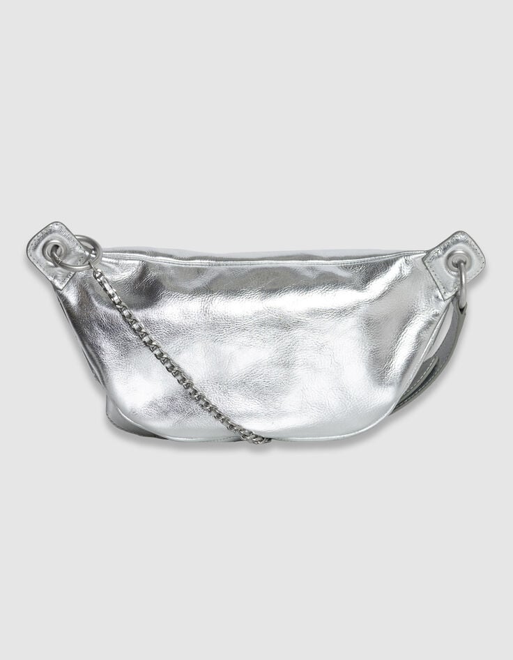 Women's 1440 silver quilted leather belt bag-3