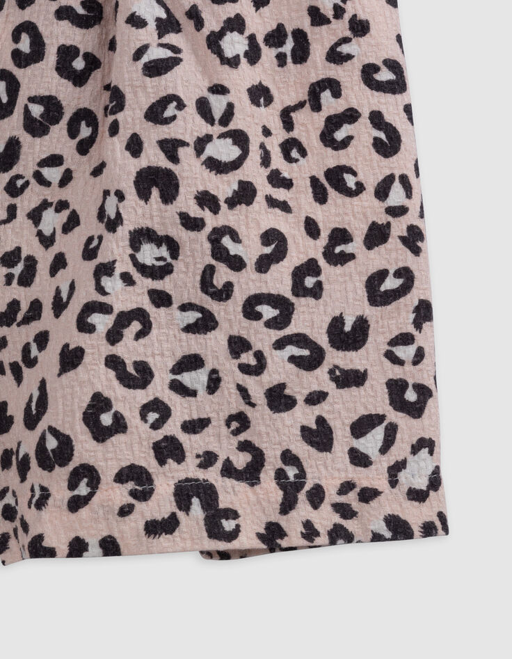 Pink leopard print shorts for girl-6