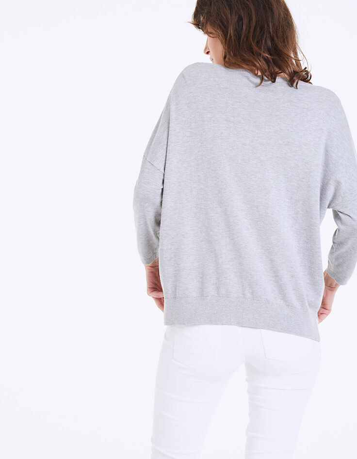Damestrui V-hals voornamelijk viscose sieraaddetails-3