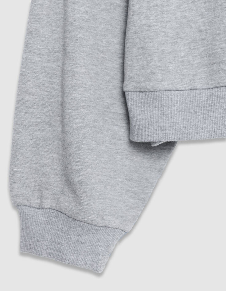 Grijs oversized sweatshirt met juwelenkraag Dames-5