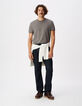 T-shirt col rond gris coton modal Homme-2