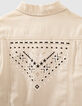 Veste en jean sable brodé fille-6